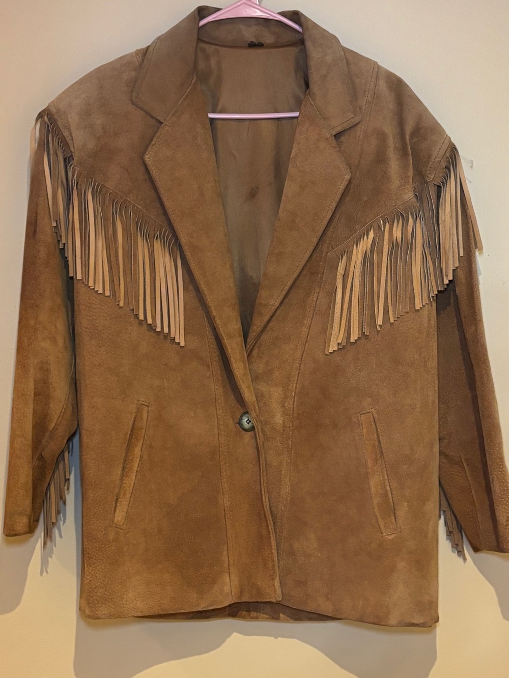 Fidelity Brown Suede Fringe Leather Jacket